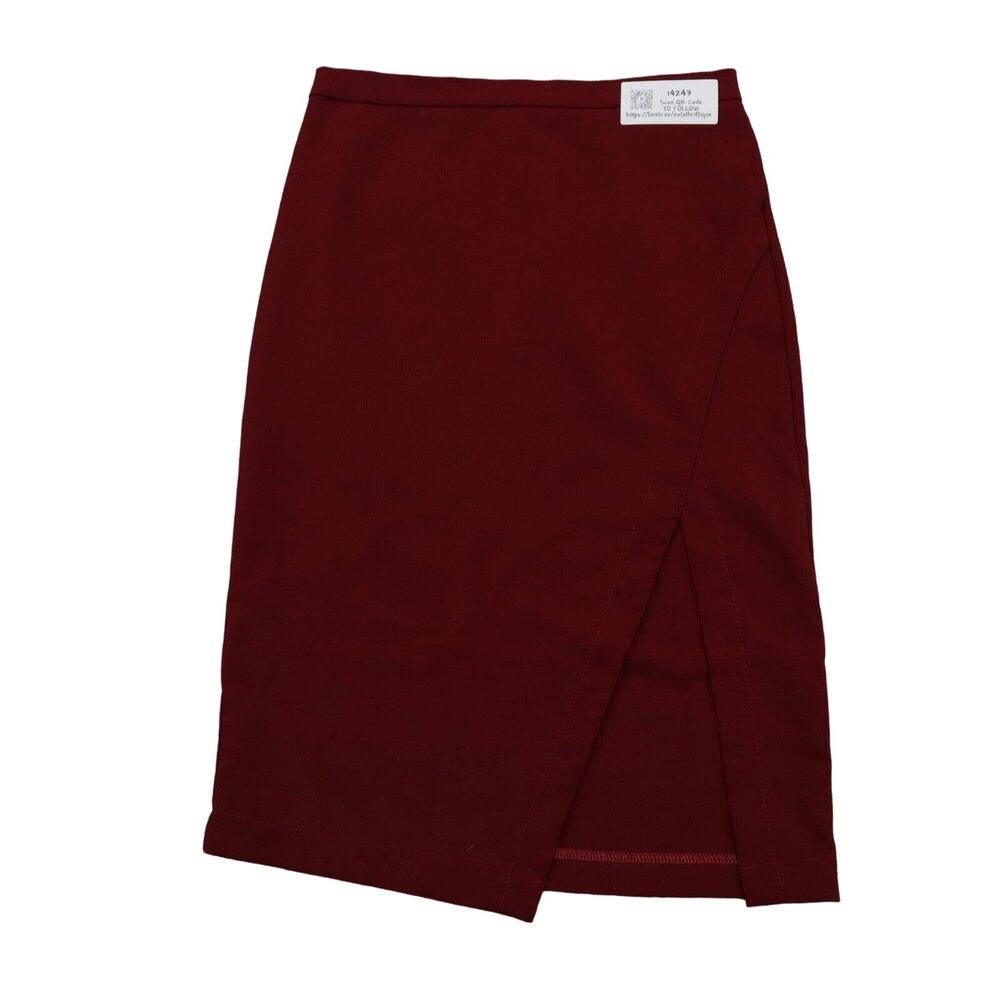 Love Culture Skirt Womens M Red Wrap Straight Pencil Zip Stretch Casual Midi